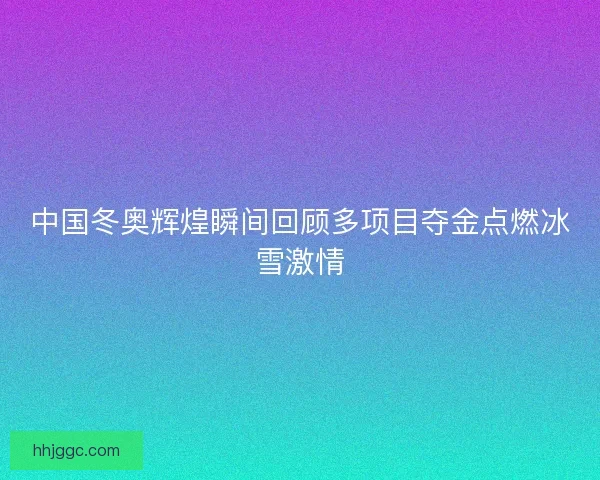 中国冬奥辉煌瞬间回顾多项目夺金点燃冰雪激情